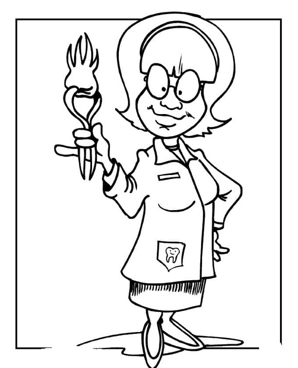 Dibujos de Dibujar Dentista imprimible gratis para colorear