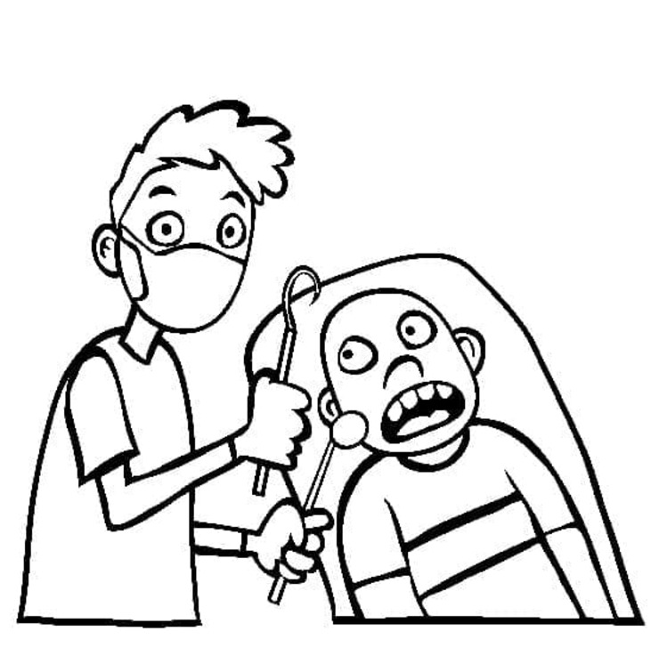 Dibujos de Dibujar Dentista sencillo gratuito para colorear