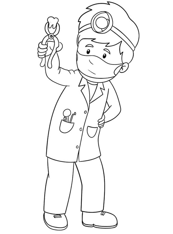 Dibujos de Dibujar Dentista sencillo para colorear