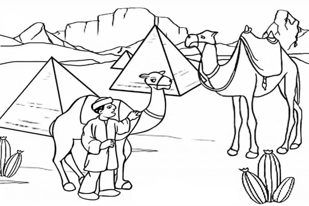 Dibujos de Dibujar Desierto Imprimible para niños para colorear