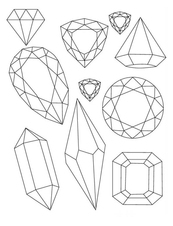 Dibujos de Dibujar diamante básico para colorear