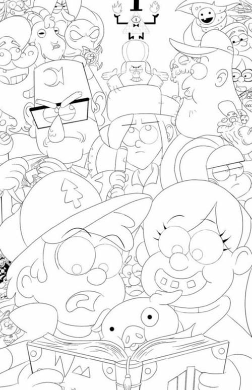 Dibujos de Dibujar dibujos animados de Gravity Falls para colorear