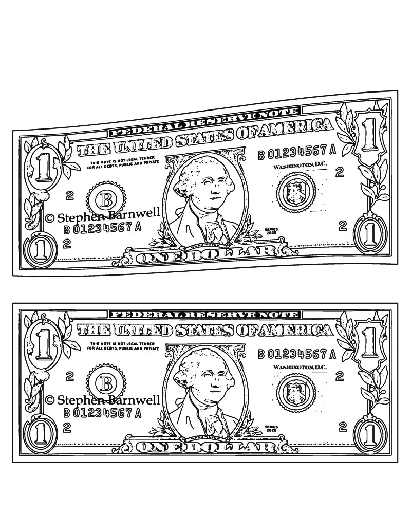 Dibujos de Dibujar Dinero imprimible gratis para colorear