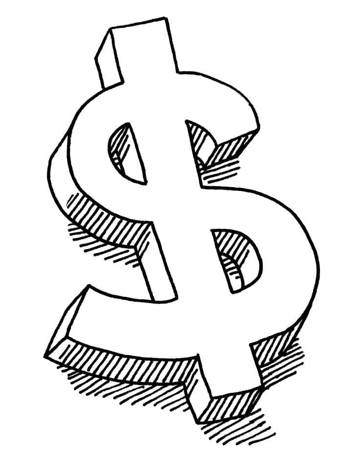 Dibujos de Dibujar Dinero Muy fácil para colorear