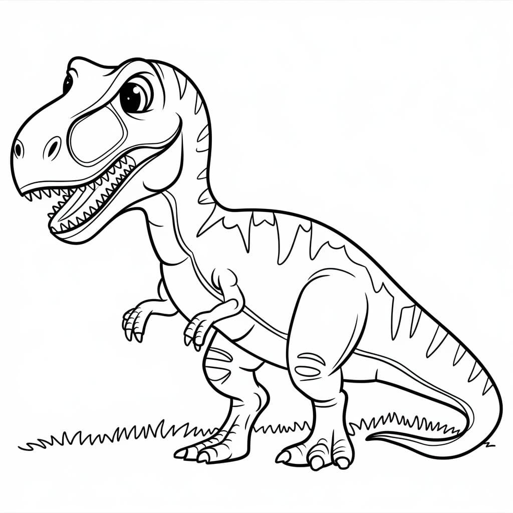 Dibujar Dinosaurio imprimible para niños para colorir