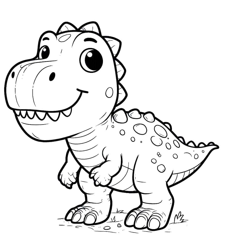 Dibujar Dinosaurio Sencillo para colorir