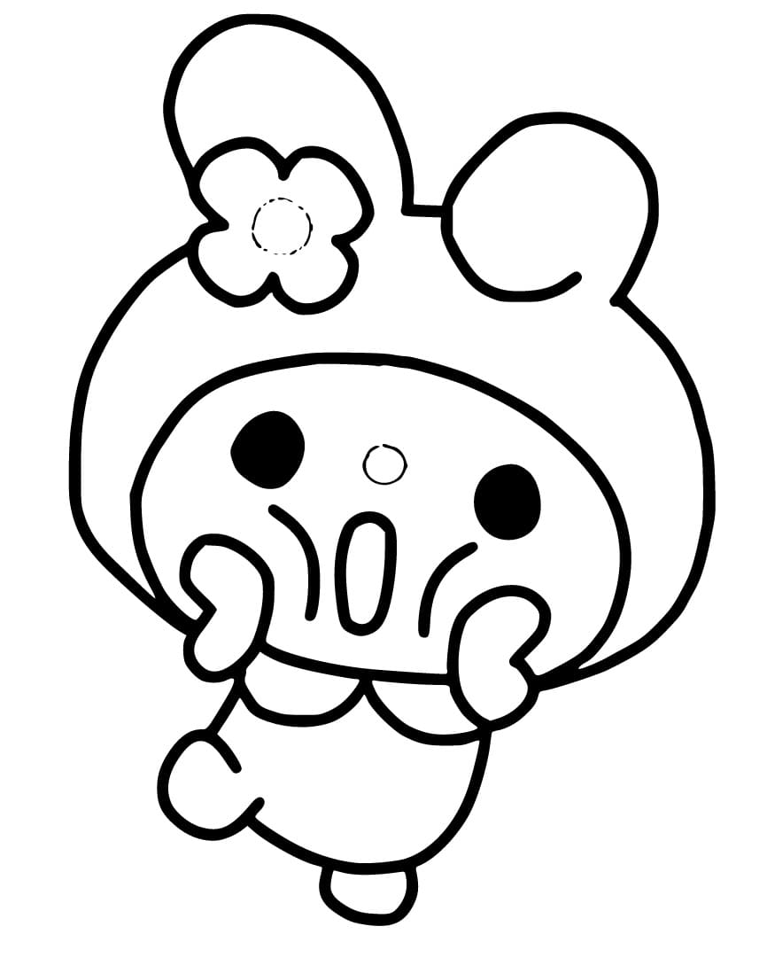 Dibujos de Dibujar divertido My Melody para colorear