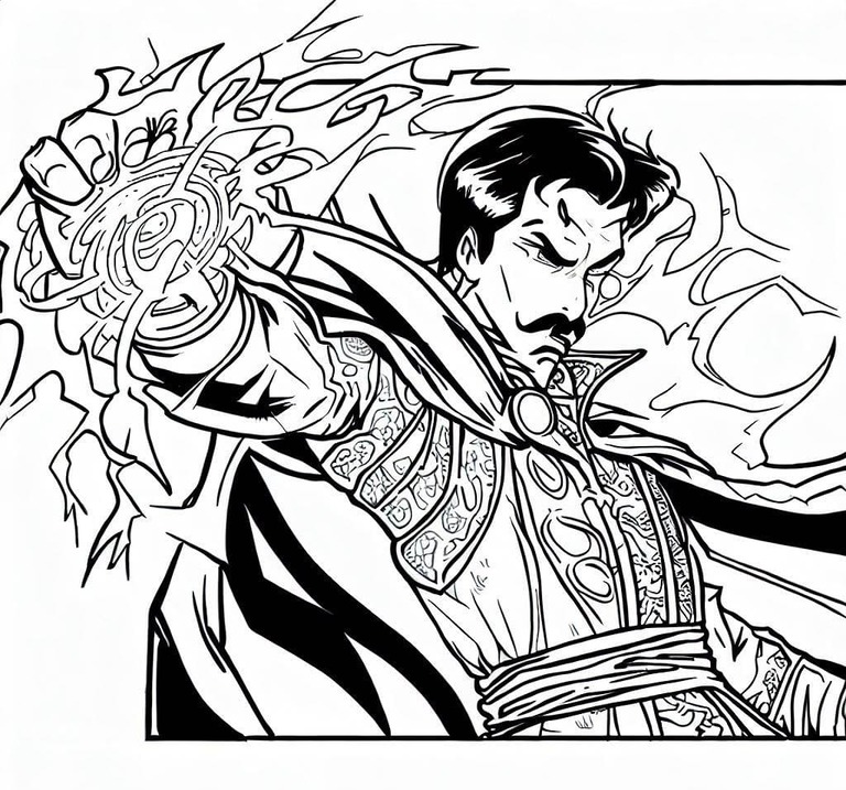 Dibujos de Dibujar Doctor Strange fuerte para colorear
