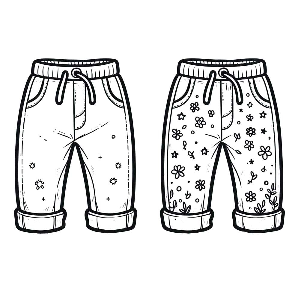Dibujos de Dibujar dos Pantalon para colorear