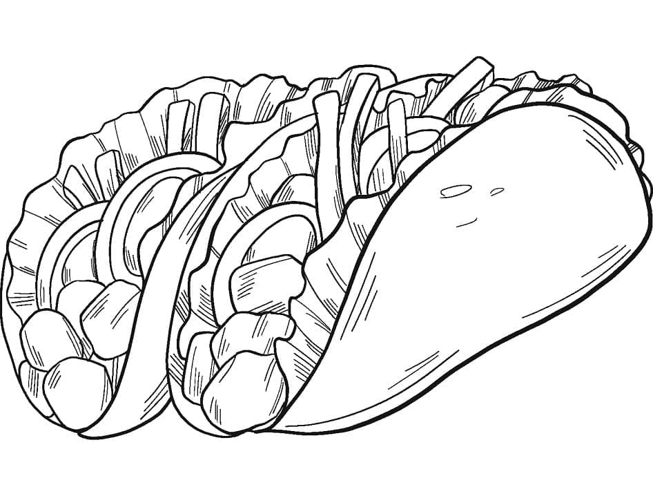 Dibujos de Dibujar Dos Pastel Tacos para colorear