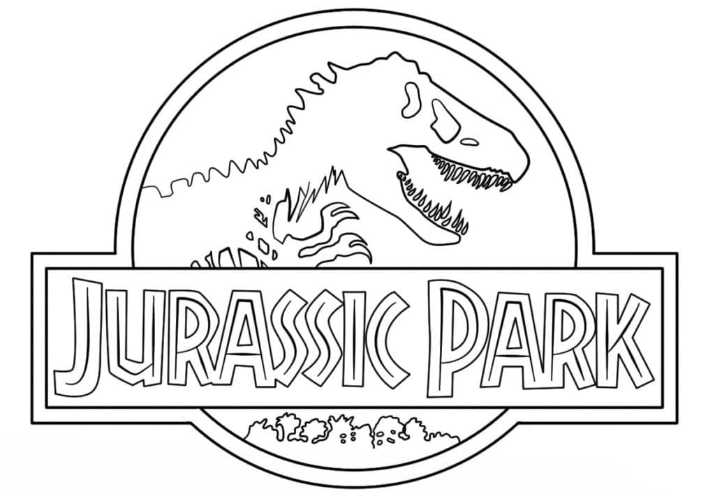 Dibujar el logotipo de Jurassic Park para colorir