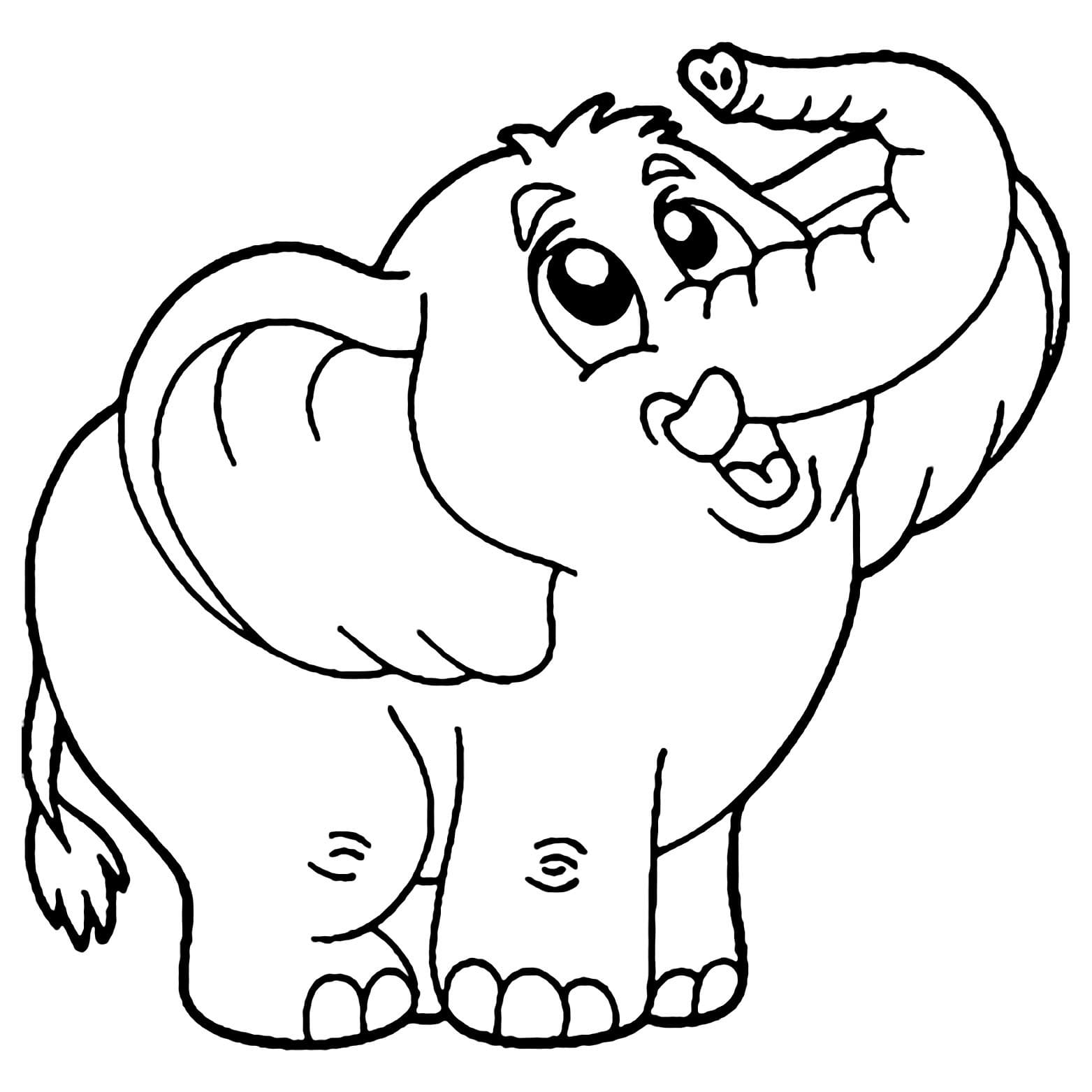 Dibujos de Dibujar Elefante Gratis para niños para colorear