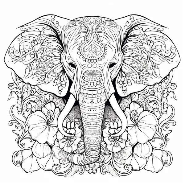 Dibujos de Dibujar Elefante Imprimible para niños para colorear