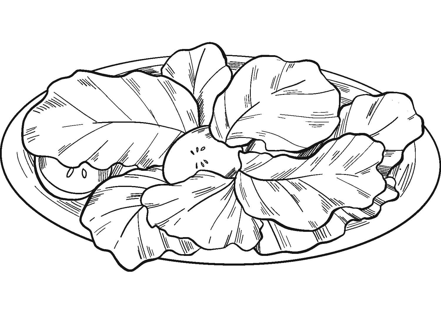 Dibujos de Dibujar Ensalada Básico en niños para colorear