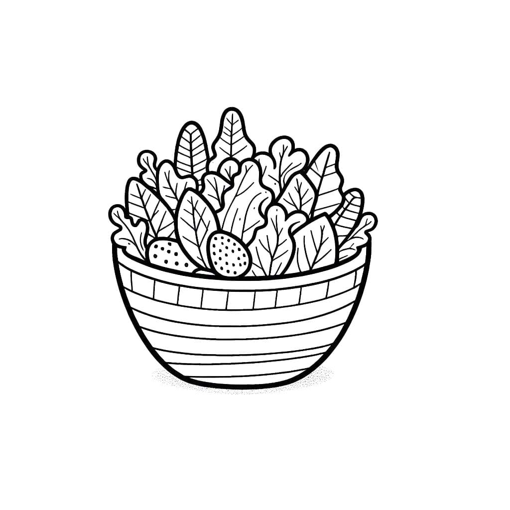 Dibujos de Dibujar Ensalada fácil en niños para colorear