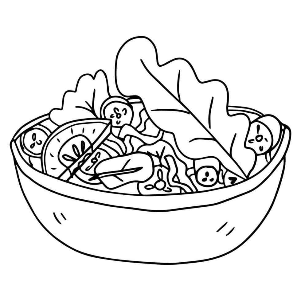 Dibujos de Dibujar Ensalada fácil para colorear