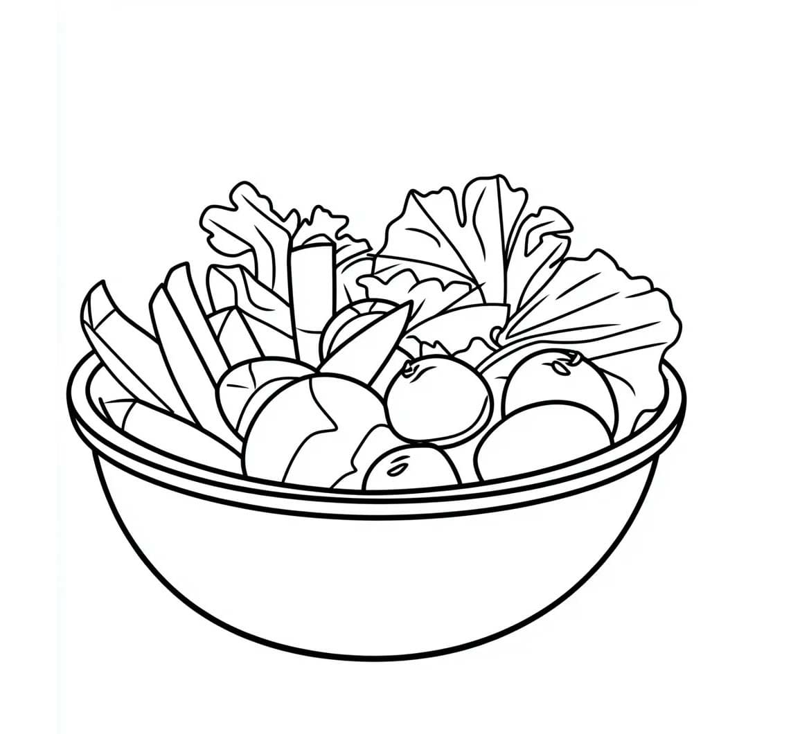 Dibujos de Dibujar Ensalada gratis para niños para colorear