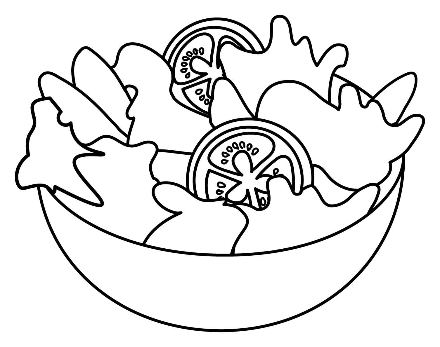Dibujos de Dibujar Ensalada imprimible para colorear
