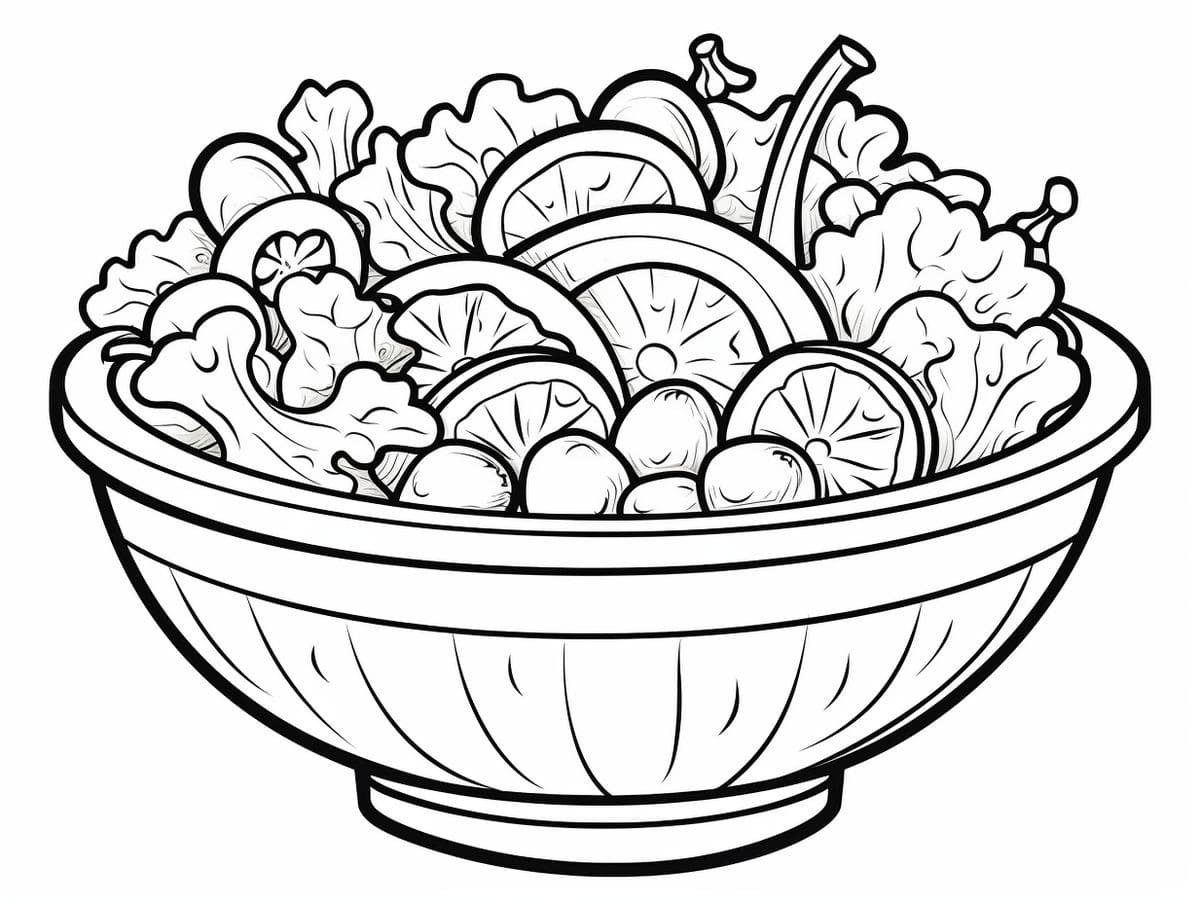 Dibujos de Dibujar Ensalada Imprimible para niños para colorear