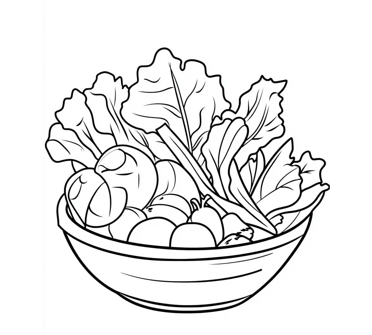 Dibujos de Dibujar Ensalada para niños para colorear