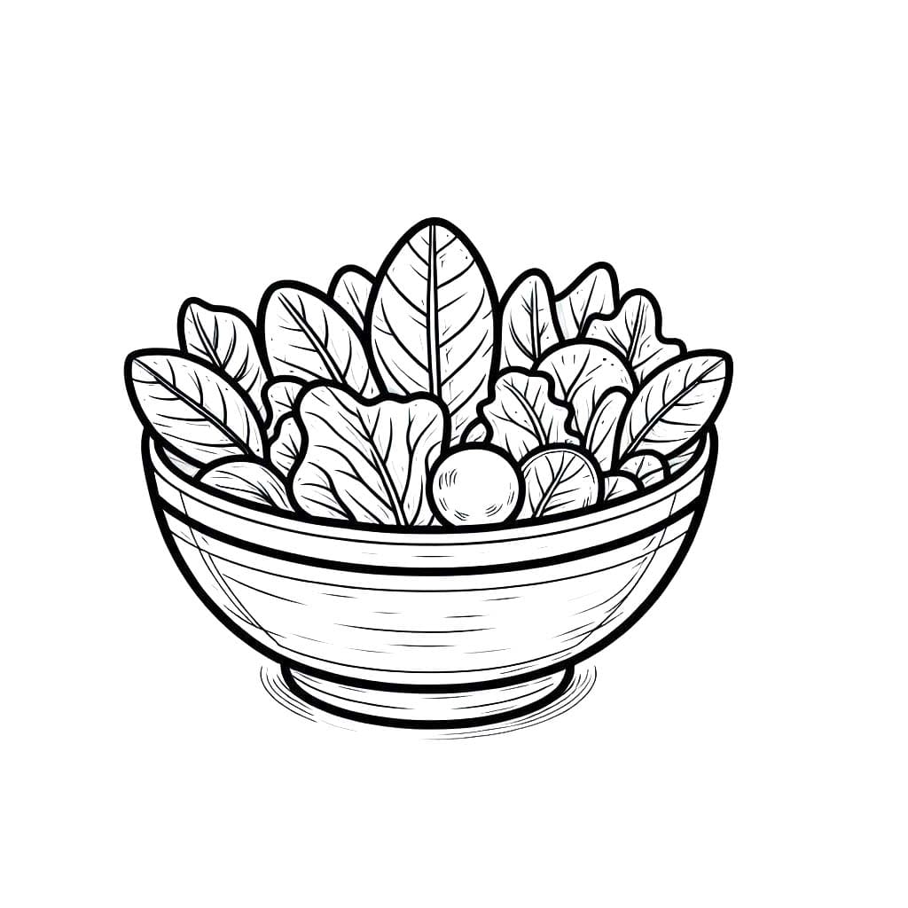 Dibujos de Dibujar Ensalada sencillo en niños para colorear
