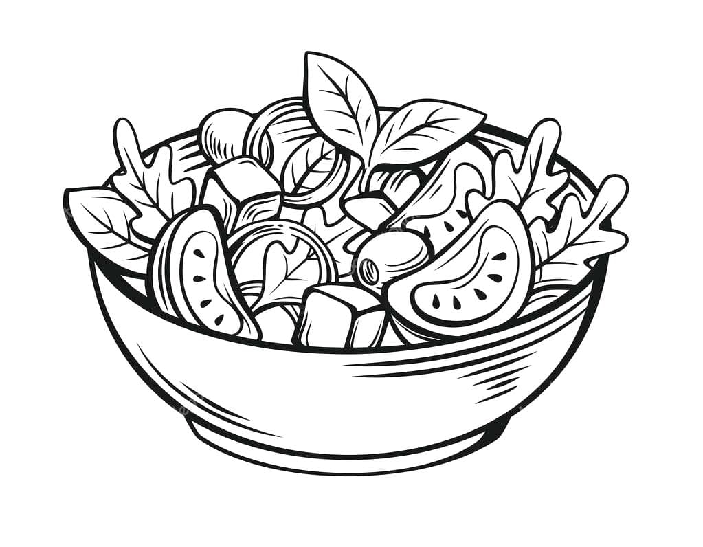 Dibujos de Dibujar Ensalada sencillo para colorear