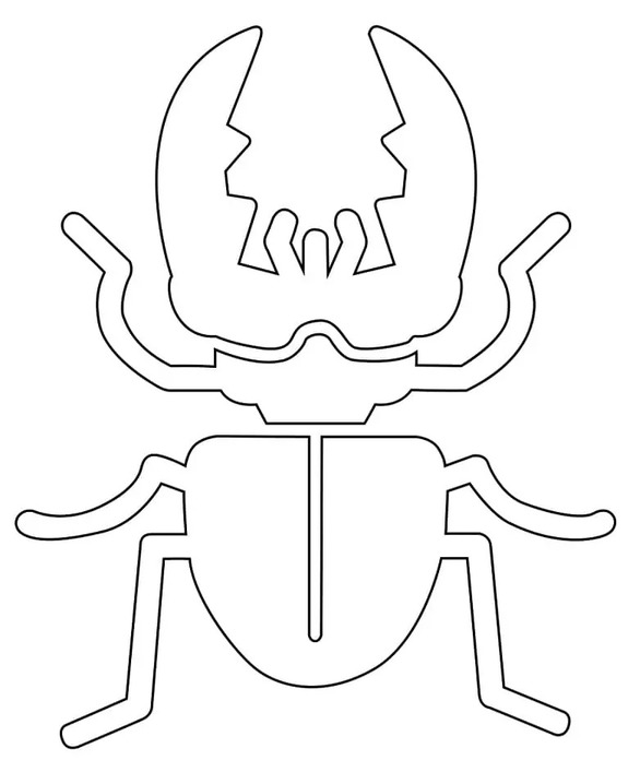 Dibujar escarabajos ciervo fácil para colorir