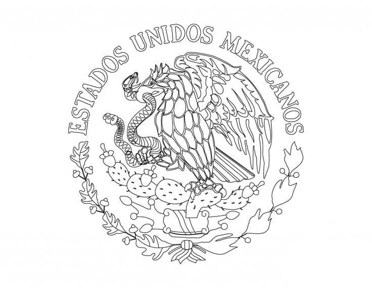 Dibujos de Dibujar Escudo de México para colorear