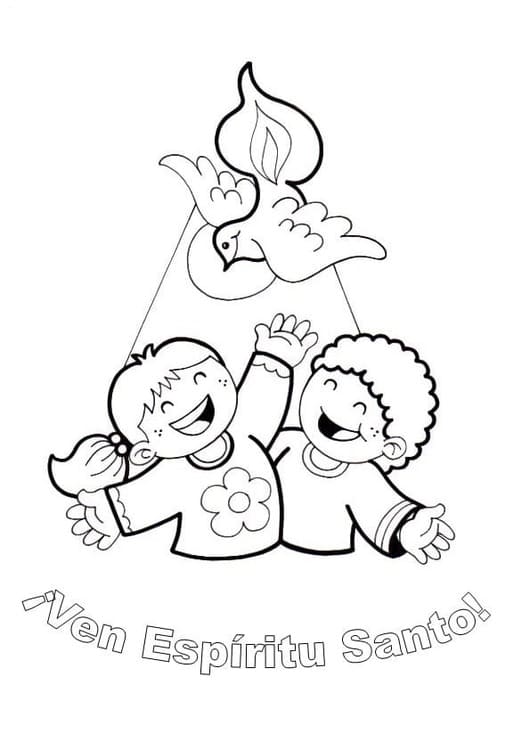 Dibujos de Dibujar Espíritu Santo fácil en niños para colorear