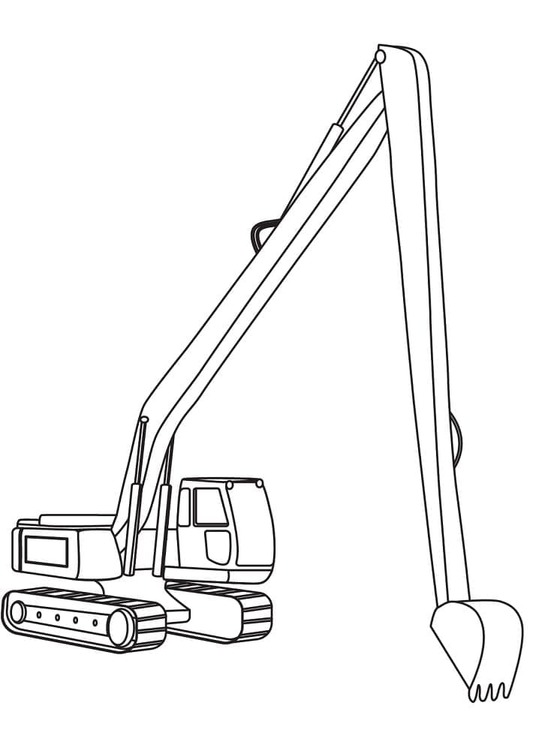 Dibujos de Dibujar Excavadora fácil imprimible para colorear