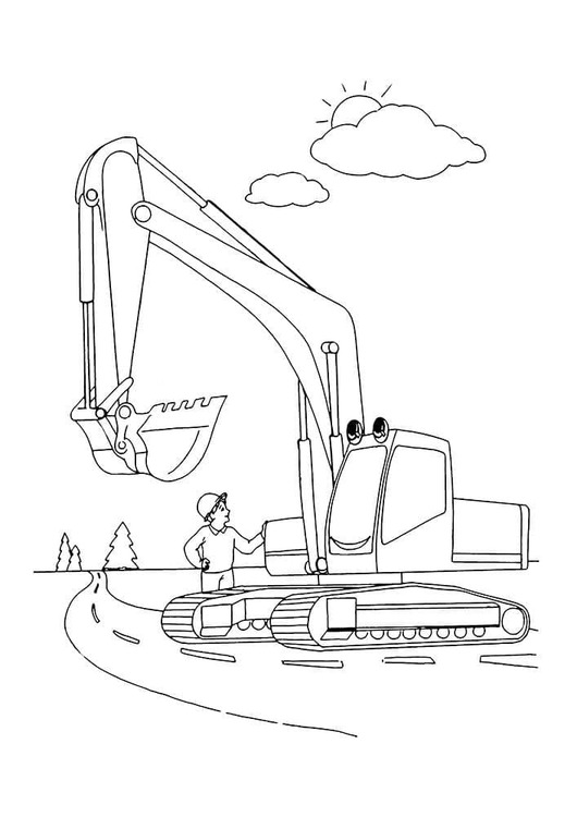 Dibujos de Dibujar Excavadora gratis para colorear