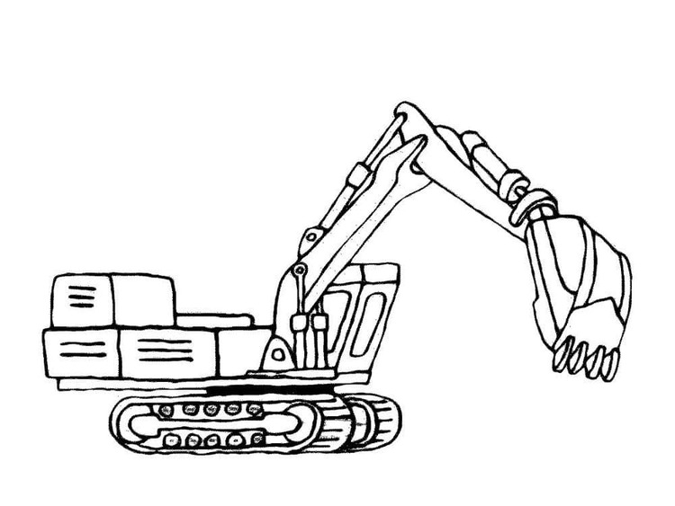 Dibujos de Dibujar Excavadora gratis para niños para colorear