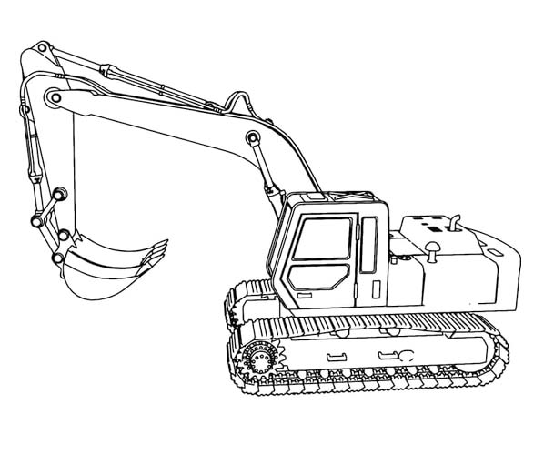 Dibujos de Dibujar Excavadora imprimible gratis para colorear