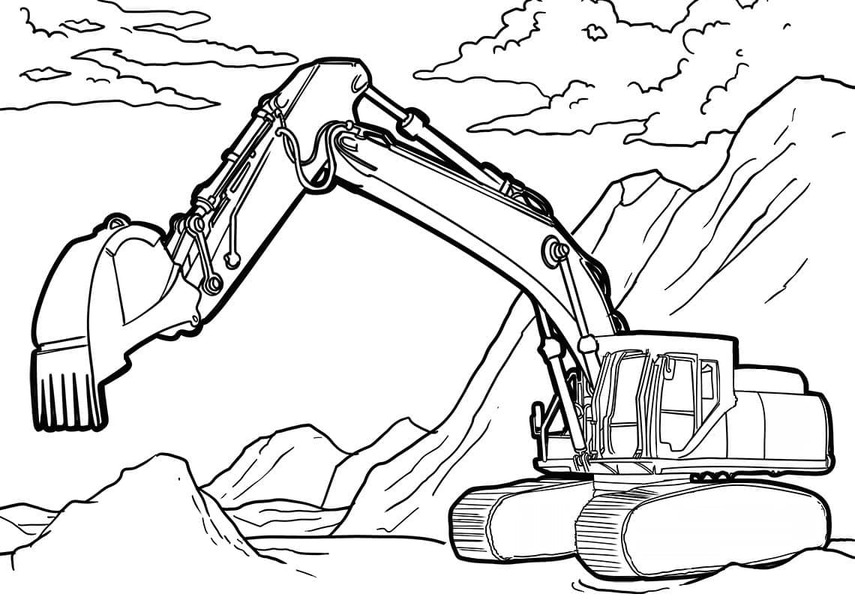 Dibujos de Dibujar Excavadora para colorear