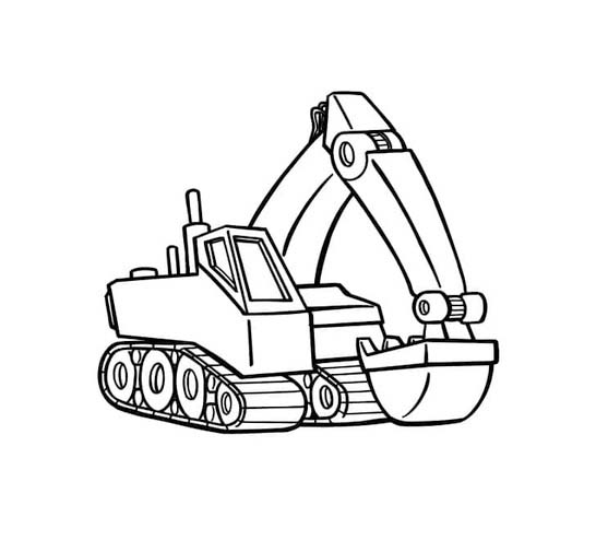 Dibujos de Dibujar Excavadora sencillo en niños para colorear