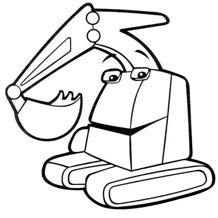 Dibujos de Dibujar Excavadora sencillo imprimible para colorear