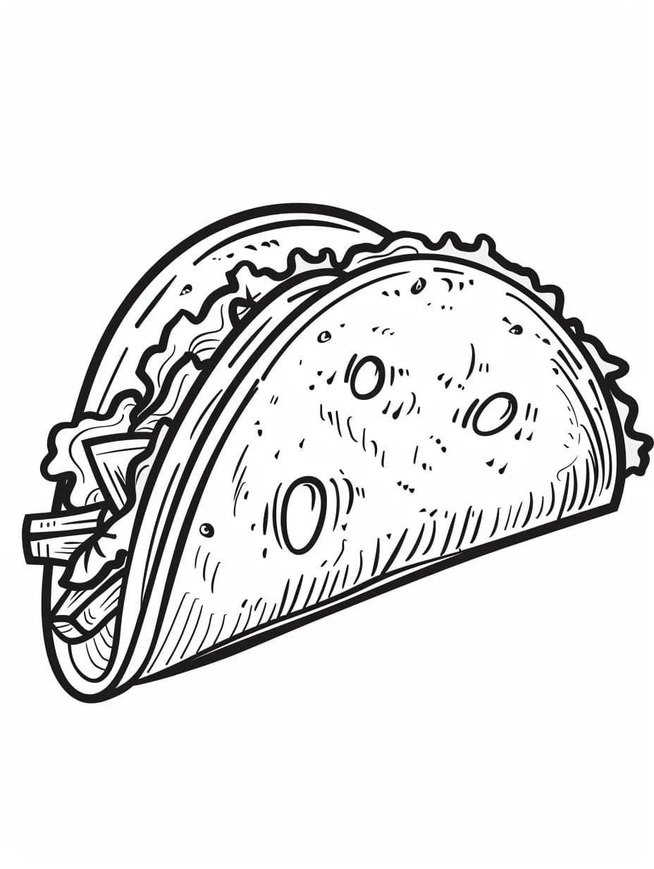 Dibujos de Dibujar fácil Pastel Tacos para colorear