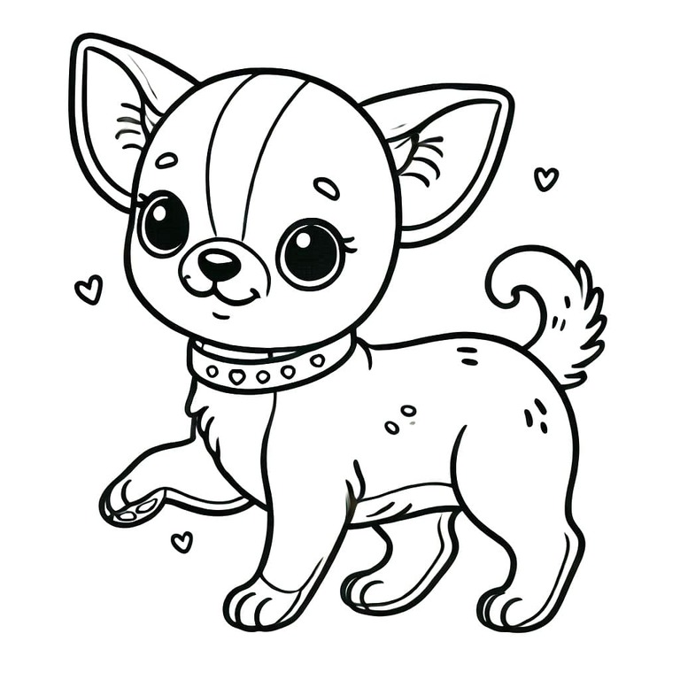 Dibujos de Dibujar fácil perro chihuahua para colorear