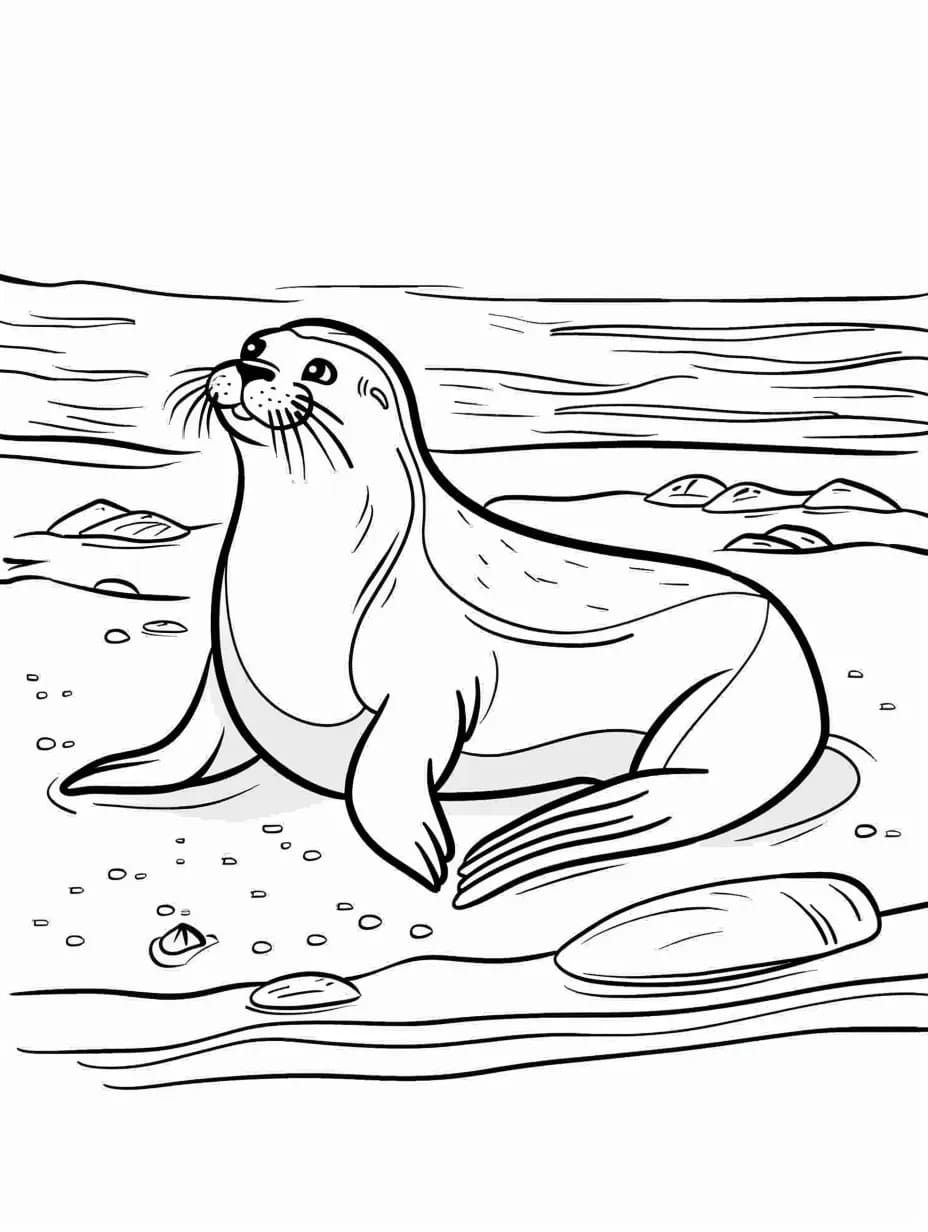 Dibujos de Dibujar Foca 4 para colorear