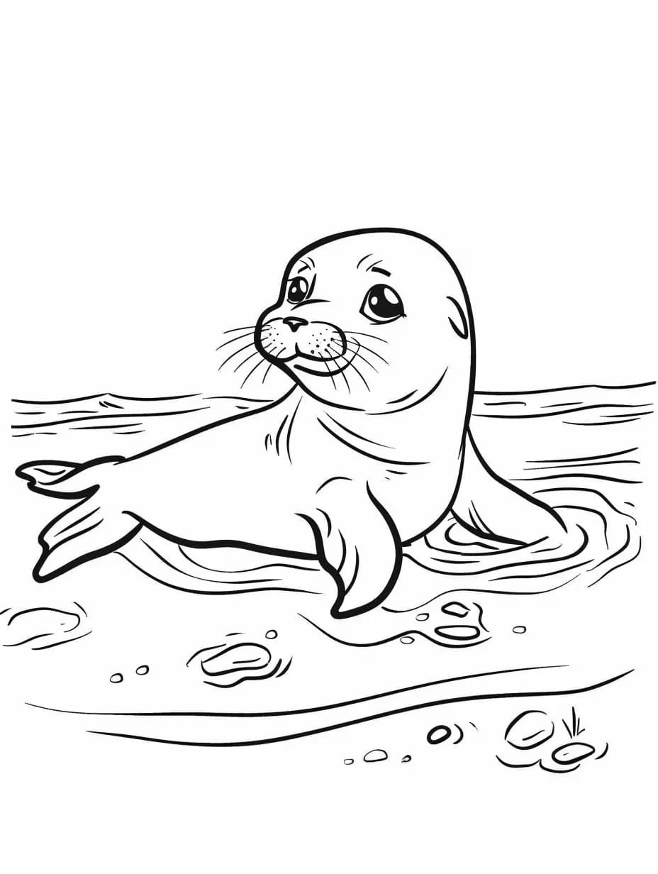 Dibujos de Dibujar Foca 5 para colorear