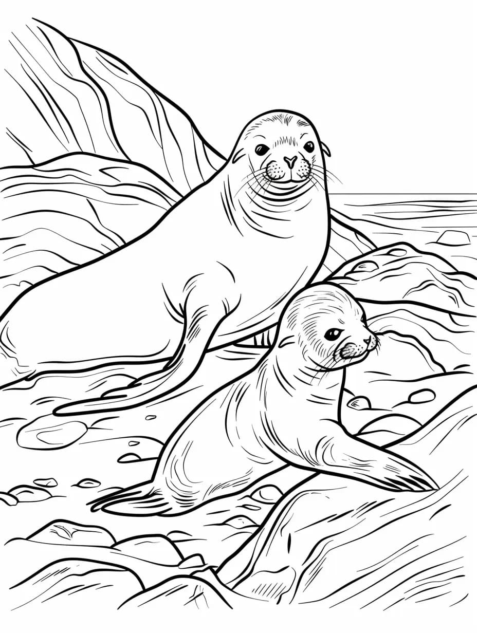 Dibujos de Dibujar Foca 8 para colorear