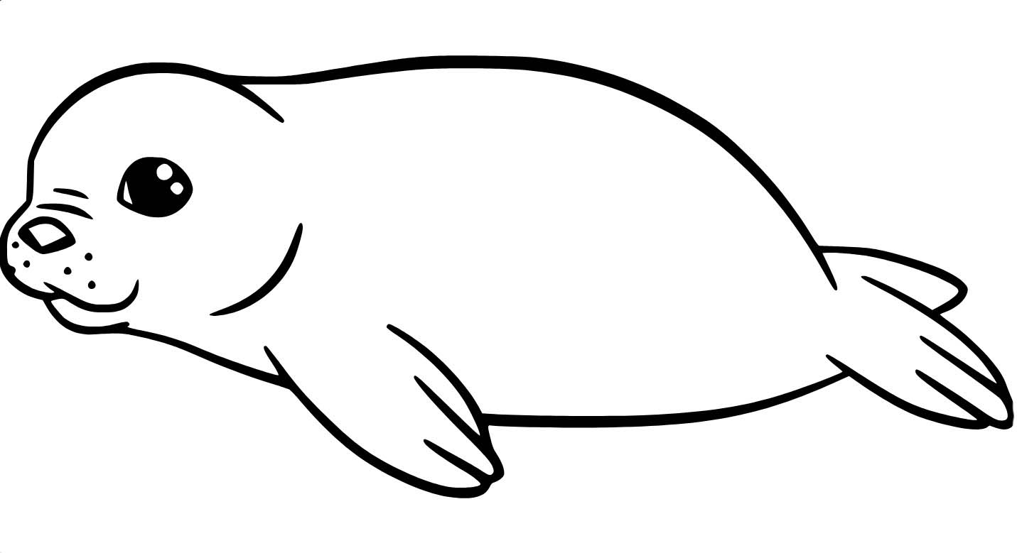 Dibujos de Dibujar foca animados sencilla para colorear