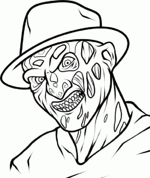 Dibujos de Dibujar Freddy Krueger Básico en niños para colorear