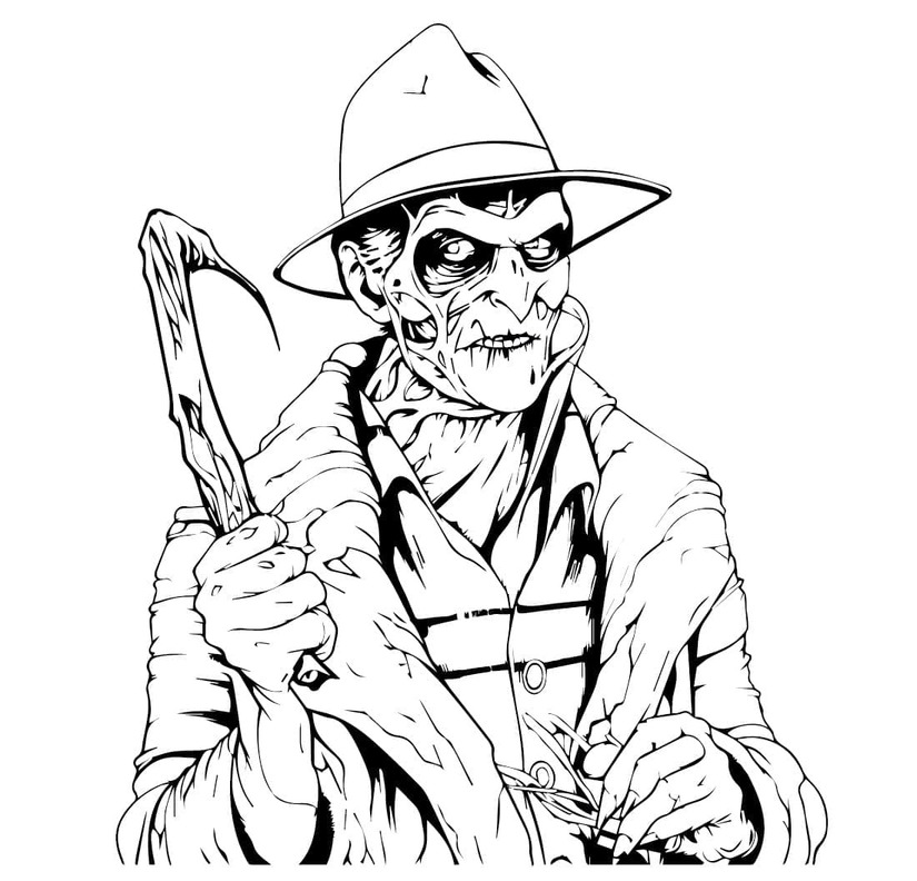 Dibujos de Dibujar Freddy Krueger básico para colorear