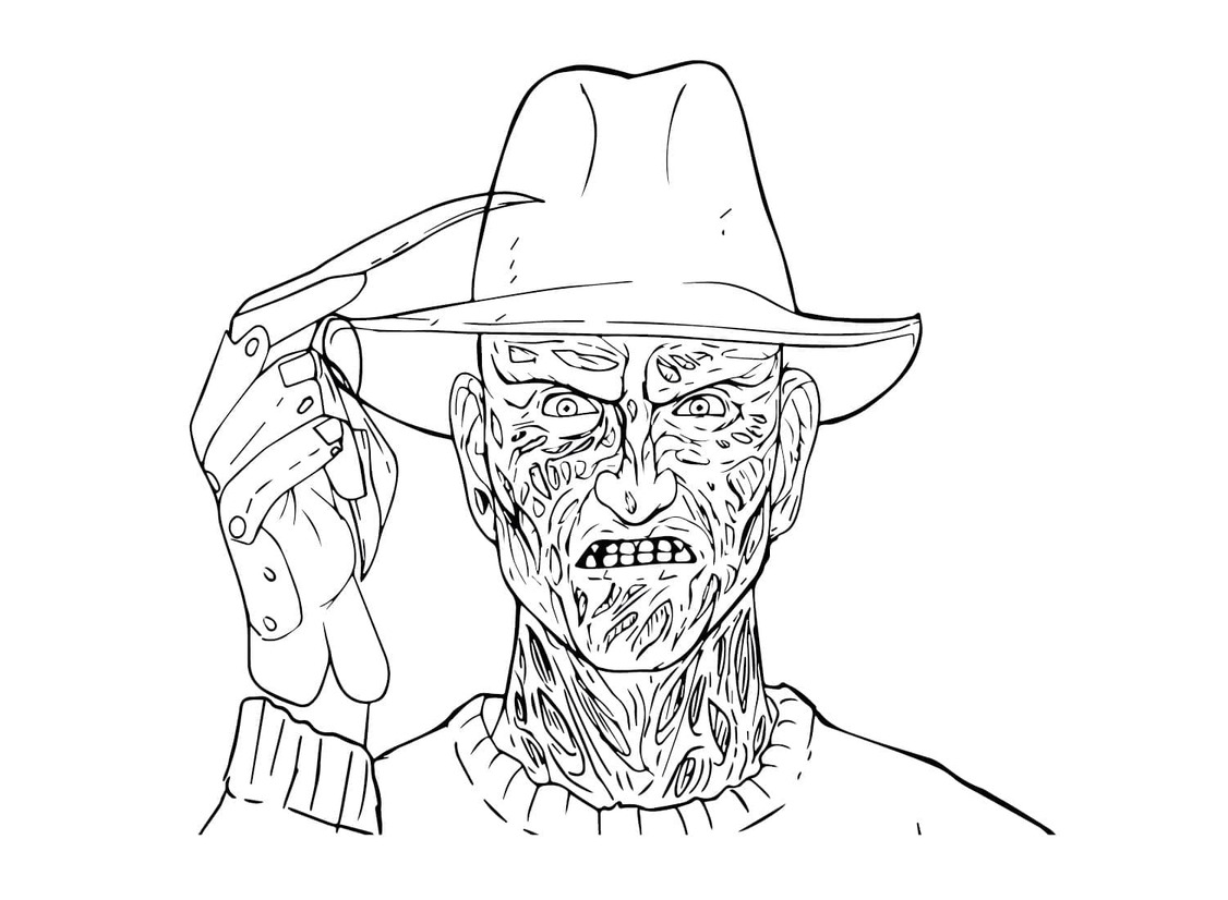 Dibujos de Dibujar Freddy Krueger en niños para colorear