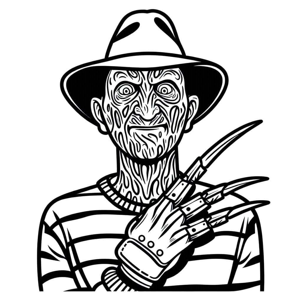 Dibujos de Dibujar Freddy Krueger fácil gratuito para colorear