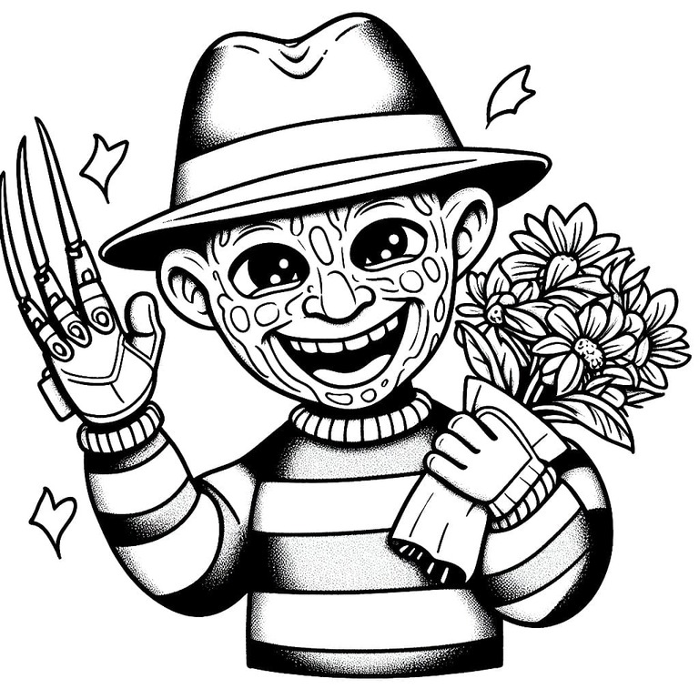 Dibujos de Dibujar Freddy Krueger fácil imprimible para colorear