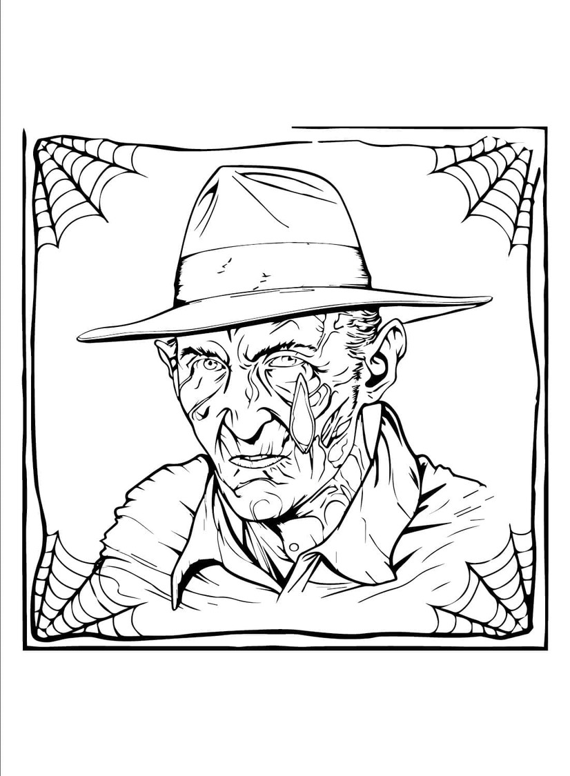 Dibujos de Dibujar Freddy Krueger Imprimible para niños para colorear