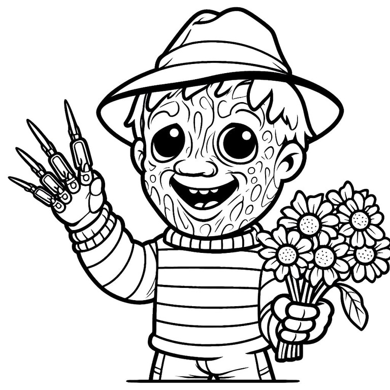 Dibujos de Dibujar Freddy Krueger sencillo para colorear