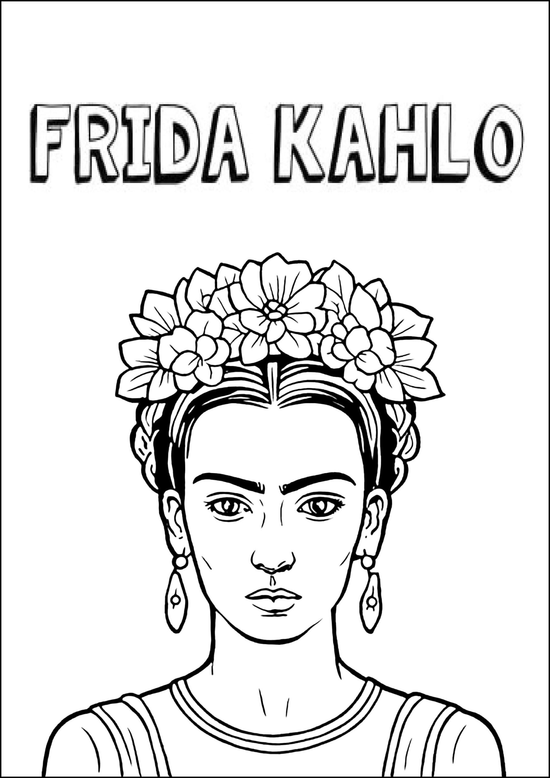 Dibujos de Dibujar Frida Kahlo 2 para colorear